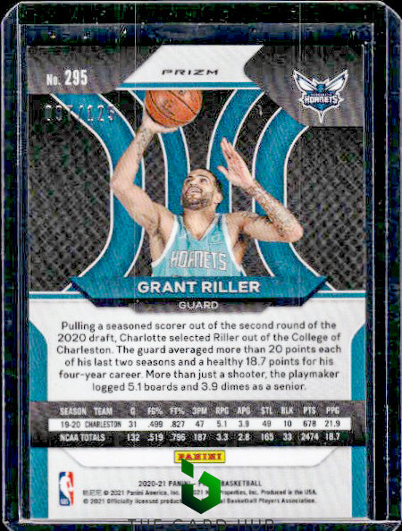 2020-21 Panini Prizm #295 Grant Riller Blue Ice Prizms #/125 RC