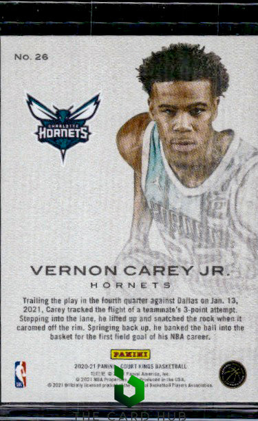 2020-21 Panini Court Kings #26 Vernon Carey Jr. Works in Progress RC