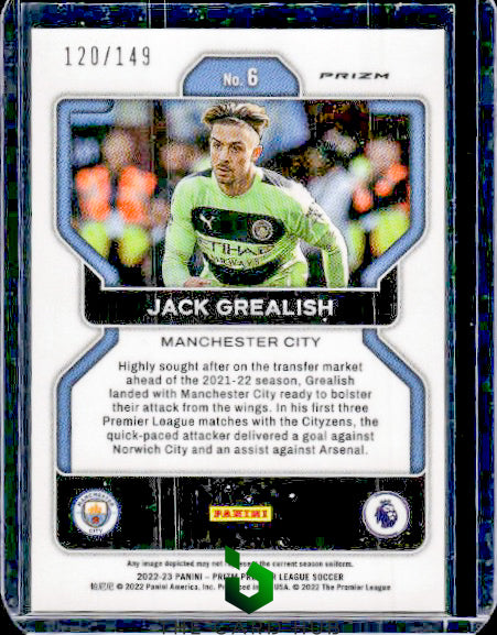 2022-23 Panini Prizm Premier League #6 Jack Grealish Prizms Red #/149