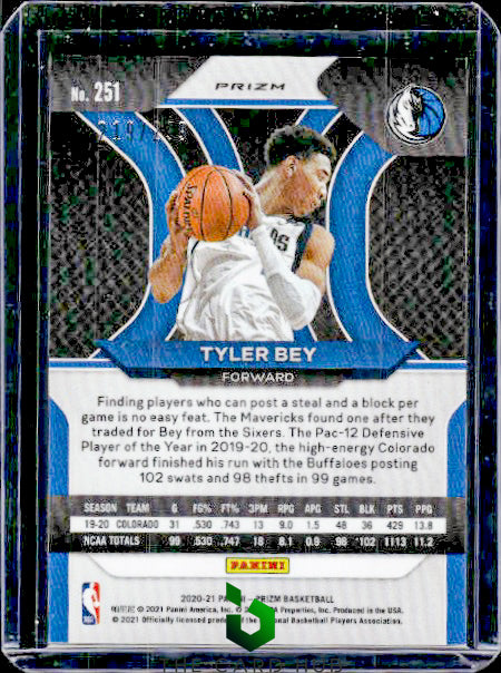 2020-21 Panini Prizm #251 Tyler Bey Red Prizms #/299 RC