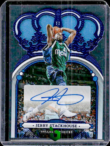 2022-23 Panini Crown Royale #CA-JSH Jerry Stackhouse Crown Autographs Blue #/75