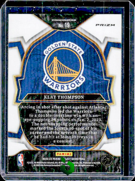 2022-23 Panini Select #19 Klay Thompson Silver Prizms