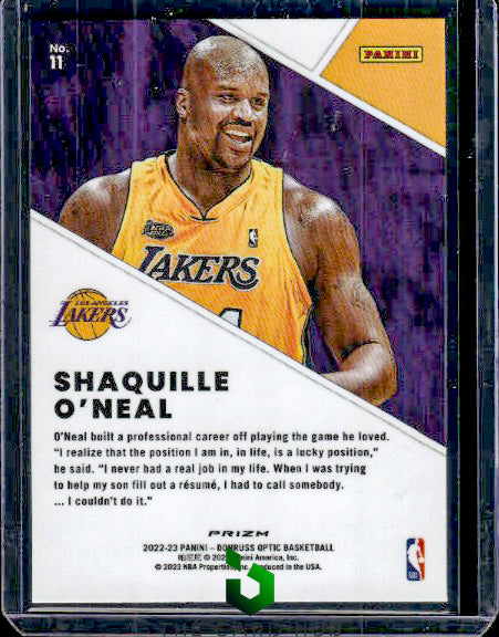 2022-23 Donruss Optic #11 Shaquille O'Neal Winner Stays Holo