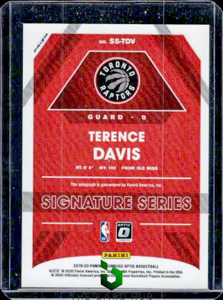 2019-20 Donruss Optic #SS-TDV Terence Davis Signature Series Holo RC