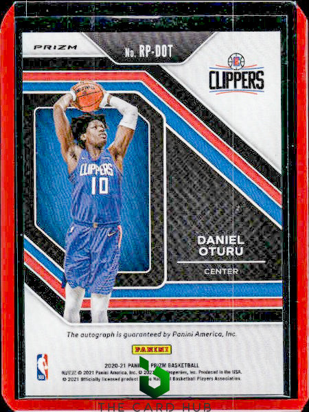 2020-21 Panini Prizm #RP-DOT Daniel Oturu Rookie Penmanship Prizms Blue Wave RC