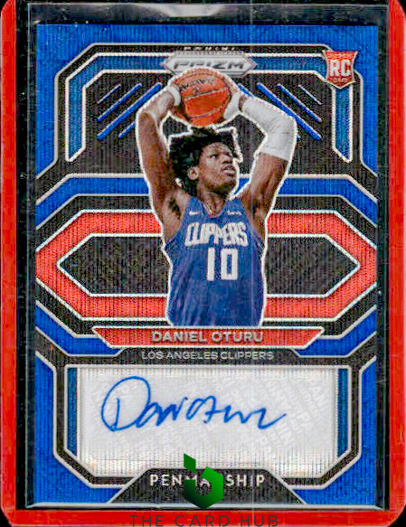 2020-21 Panini Prizm #RP-DOT Daniel Oturu Rookie Penmanship Prizms Blue Wave RC