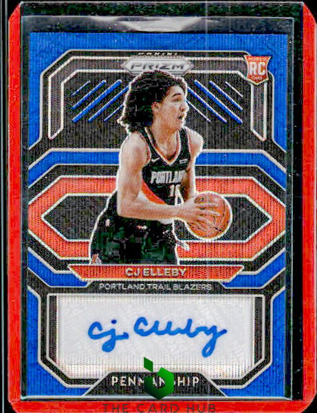 2020-21 Panini Prizm #RP-CJE CJ Elleby Rookie Penmanship Prizms Blue Wave RC