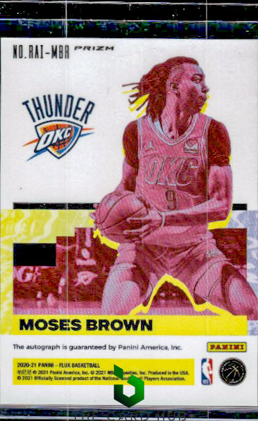 2020-21 Panini Flux #RAI-MBR Moses Brown Influx Rookie Autographs Silver RC