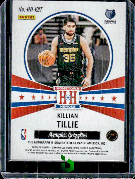 2020-21 Panini Chronicles Killian Tillie Hometown Heroes Auto Blue #/99 RC