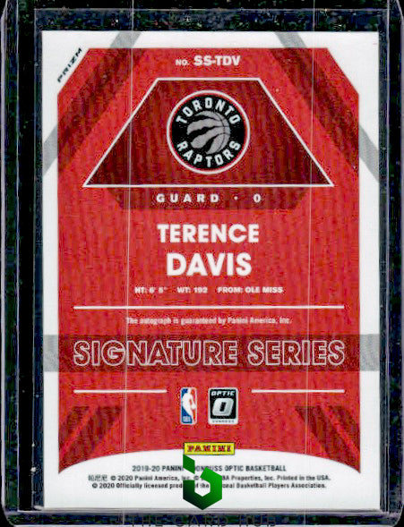 2019-20 Donruss Optic #SS-TDV Terence Davis Signature Series Purple RC