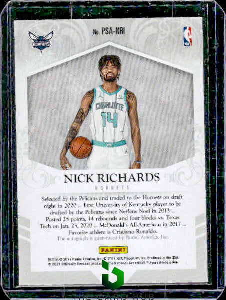 2020-21 Panini Chronicles Nick Richards Rookie Private Signings Association RC