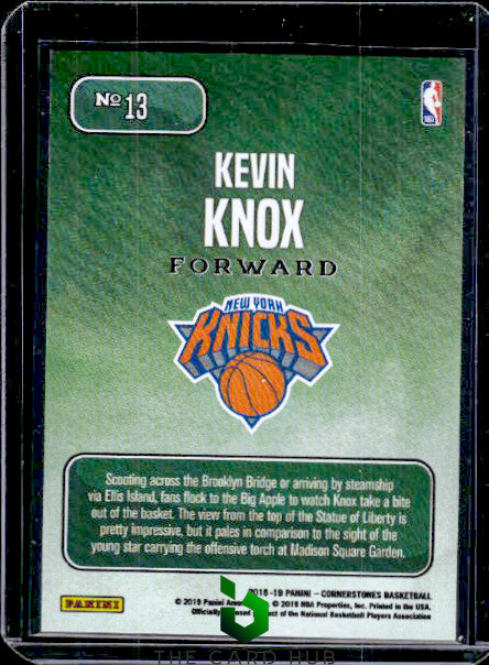 2018-19 Panini Cornerstones #13 Kevin Knox Downtown RC