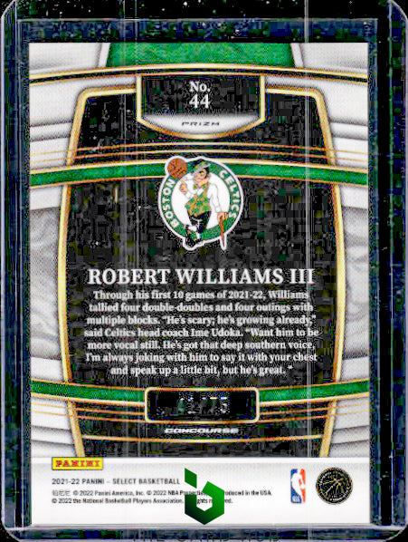 2021-22 Panini Select #44 Robert Williams III Neon Green Prizms #/75