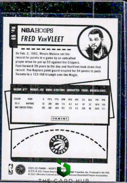 2021-22 Hoops #69 Fred VanVleet Hyper Gold #/10