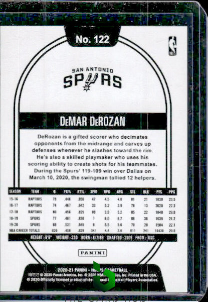 2020-21 Hoops #122 DeMar DeRozan Hyper Red #/99