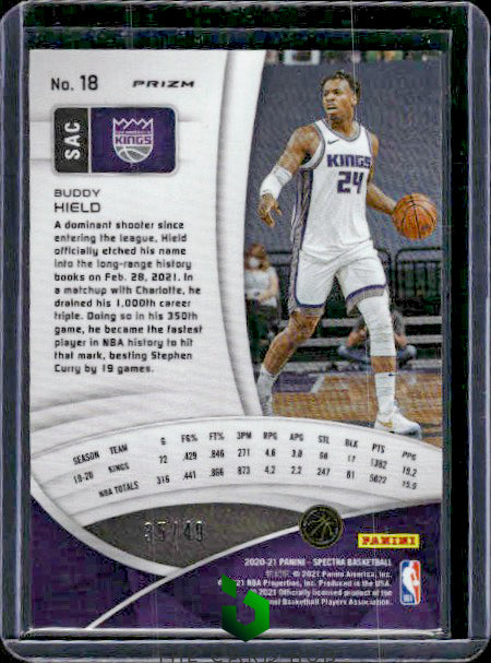 2020-21 Panini Spectra #18 Buddy Hield Interstellar #/49