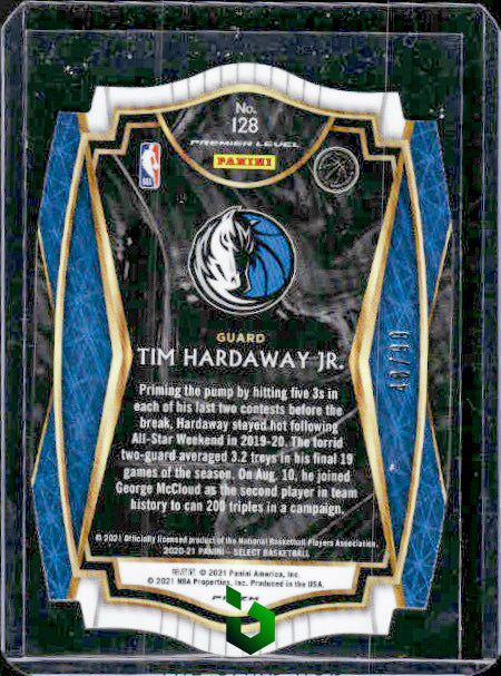 2020-21 Panini Select #128 Tim Hardaway Jr. Purple Prizms Die Cut #/99