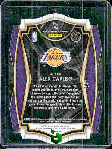 2020-21 Panini Select #145 Alex Caruso Blue Prizms Die Cut #/249