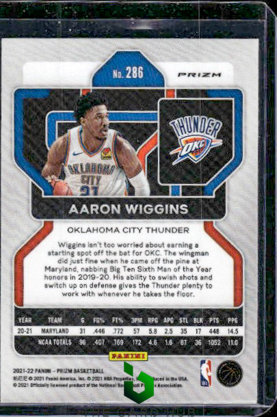 2021-22 Panini Prizm #286 Aaron Wiggins Ruby Wave RC