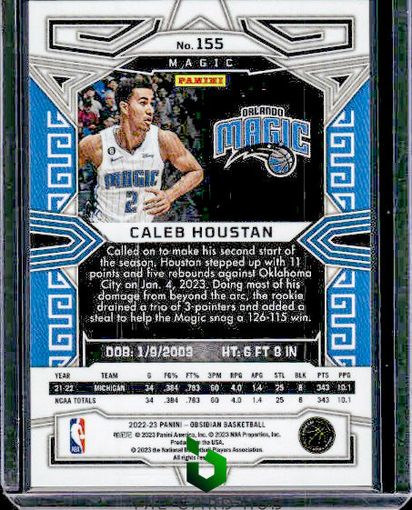 2022-23 Panini Obsidian #155 Caleb Houstan RC