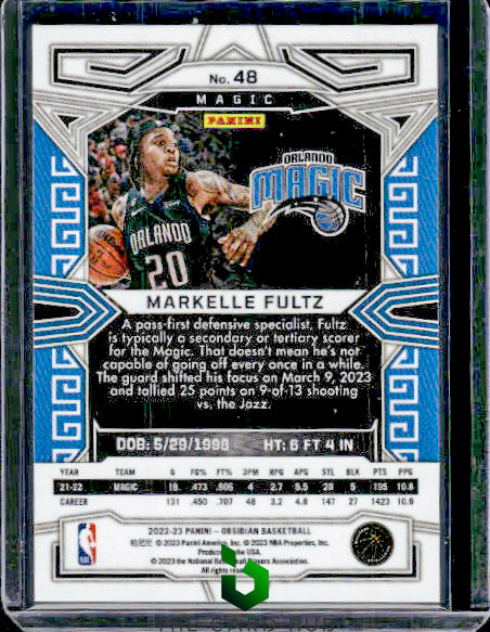 2022-23 Panini Obsidian #48 Markelle Fultz