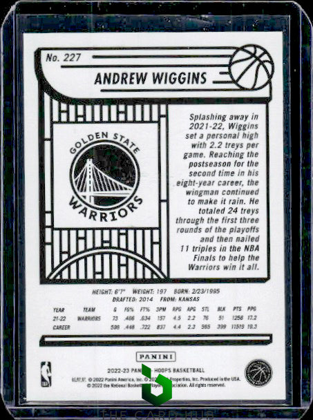 2022-23 Hoops #227 Andrew Wiggins Green #/99