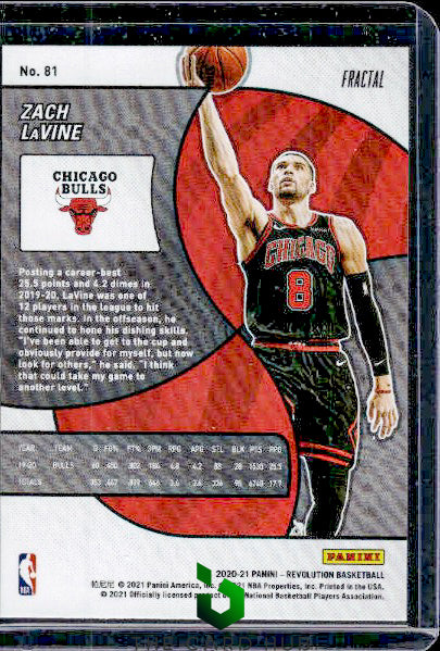 2020-21 Panini Revolution #81 Zach LaVine Fractal