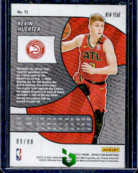 2020-21 Panini Revolution #72 Kevin Huerter Chinese New Year Emerald #/88