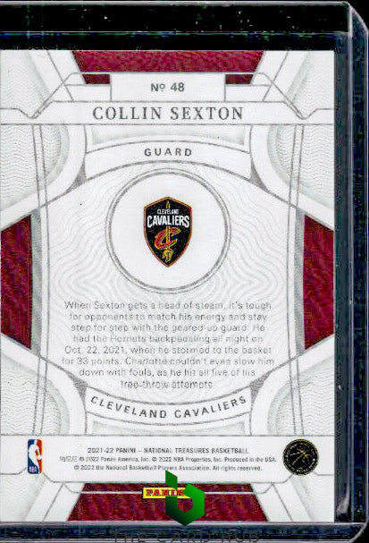 2021-22 Panini National Treasures #48 Collin Sexton #/99