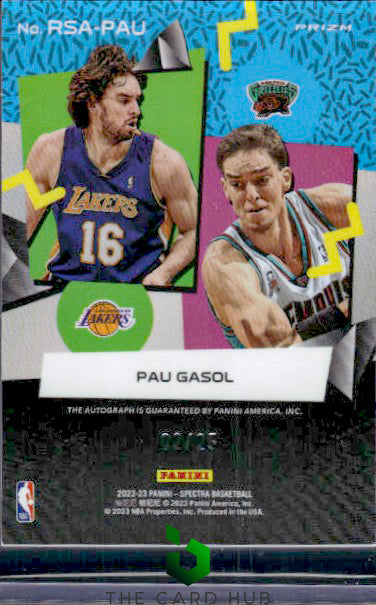 2022-23 Panini Spectra #RSA-PAU Pau Gasol RetroSpect Autographs Meta #/25