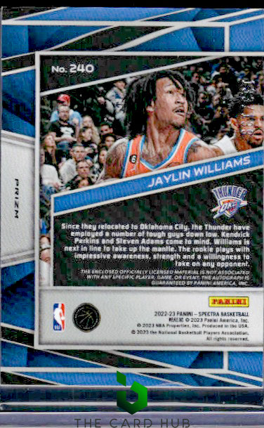 2022-23 Panini Spectra #240 Jaylin Williams #/199 RC