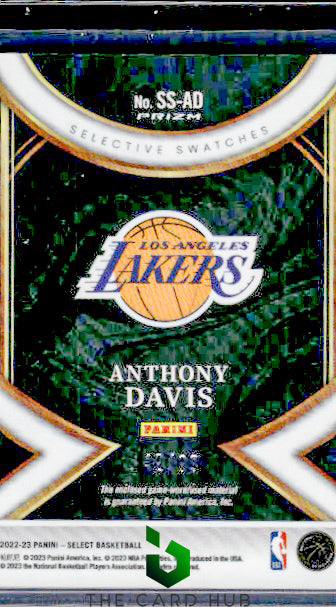 2022-23 Panini Select #SS-AD Anthony Davis Selective Swatches Purple Prizms #/99