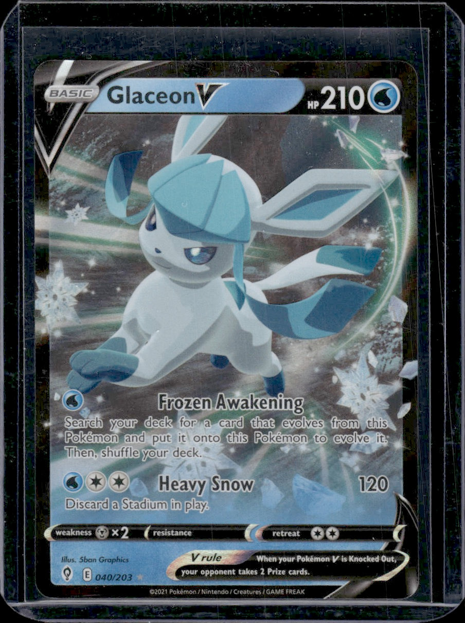 pokemon card 040 203 Glaceon V 040/203 Evolving Skies PSA 8 main image 1