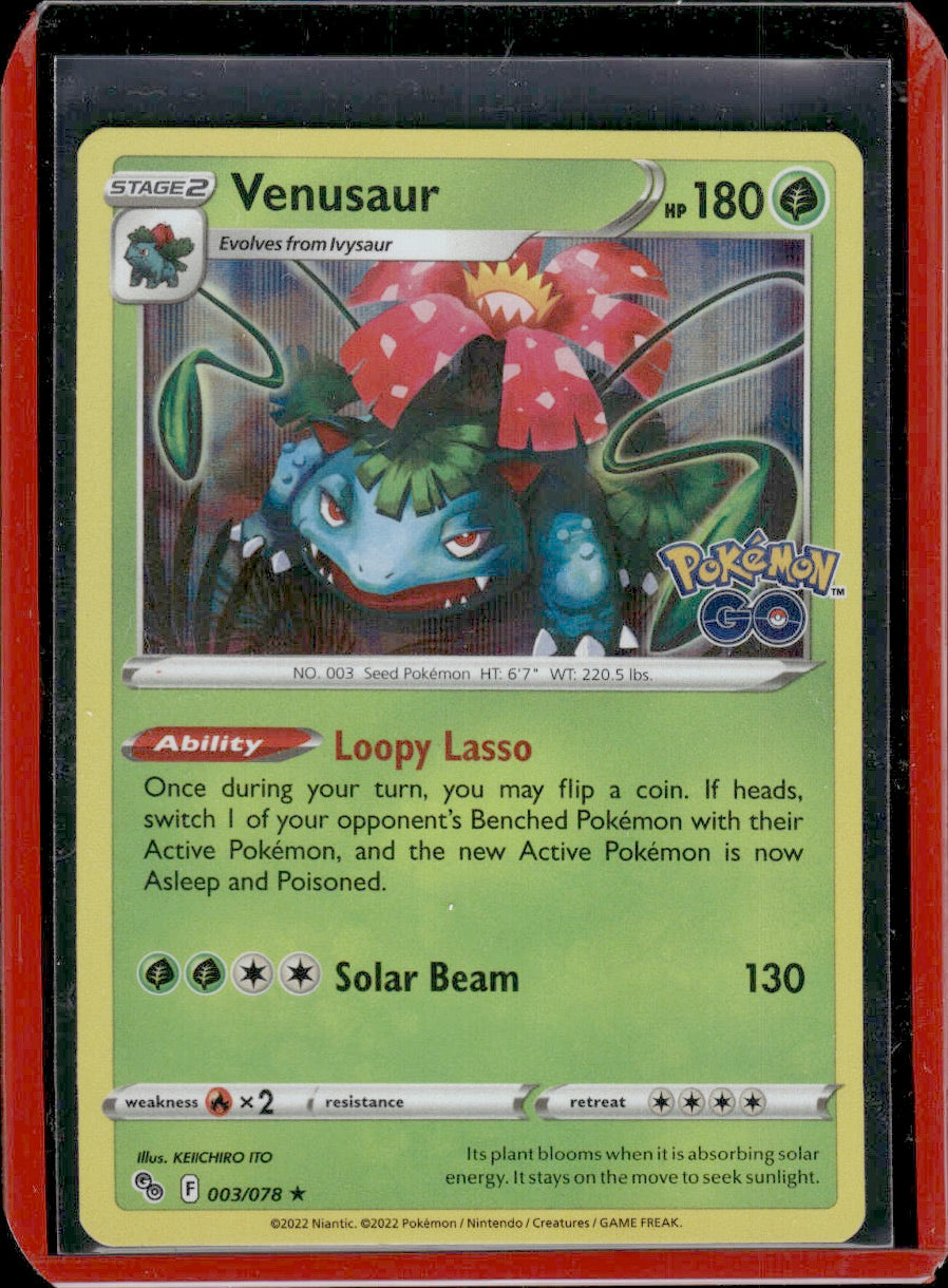 Venusaur Pokemon GO #003/078 Holo Rare