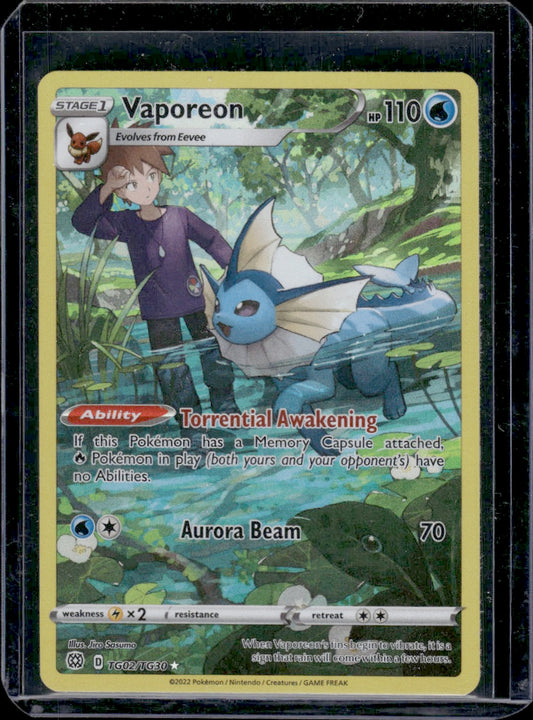 Vaporeon SWSH09: Brilliant Stars Trainer Gallery #TG02/TG30 Ultra Rare