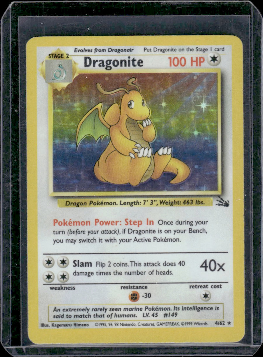 Dragonite (4) Fossil #04/62 Holo Rare