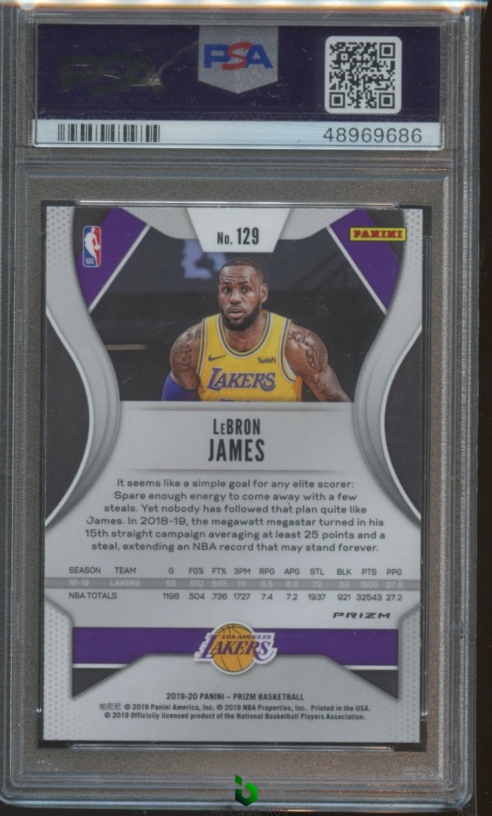 2019-20 Panini Prizm #129 LeBron James Prizms Green PSA 10