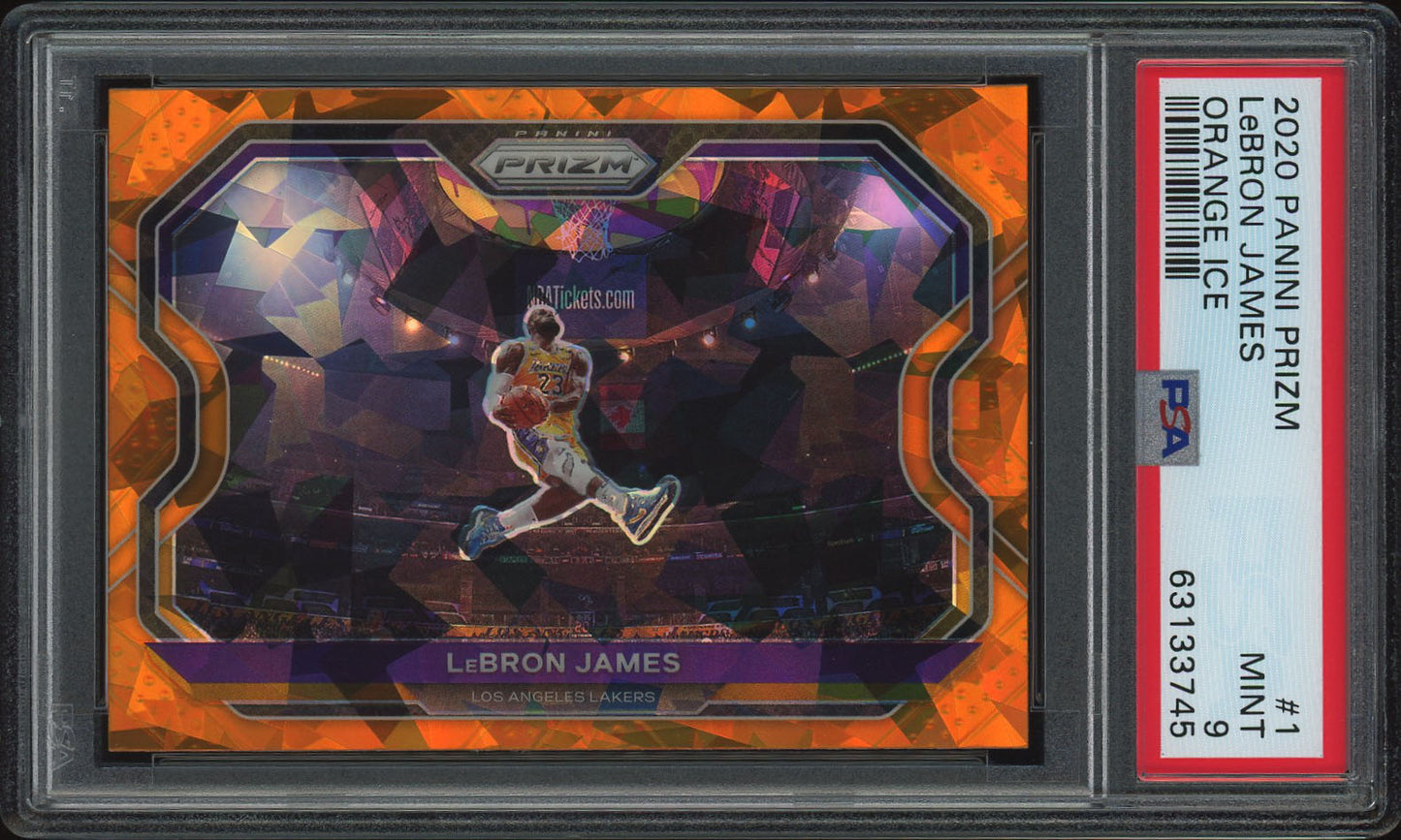 2020 Panini Prizm #1 Lebron James Orange Ice PSA 9