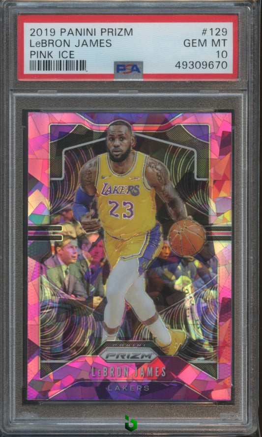 2019 Panini Prizm #129 Lebron James Pink Ice PSA 10