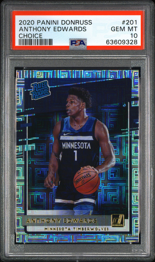 2020 Panini Donruss #201 Anthony Edwards Choice PSA 10