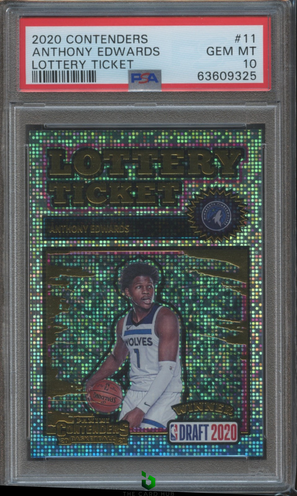 2020 Panini Contenders Lottery Ticket #11 Anthony Edwards Lottery Ticket PSA 10