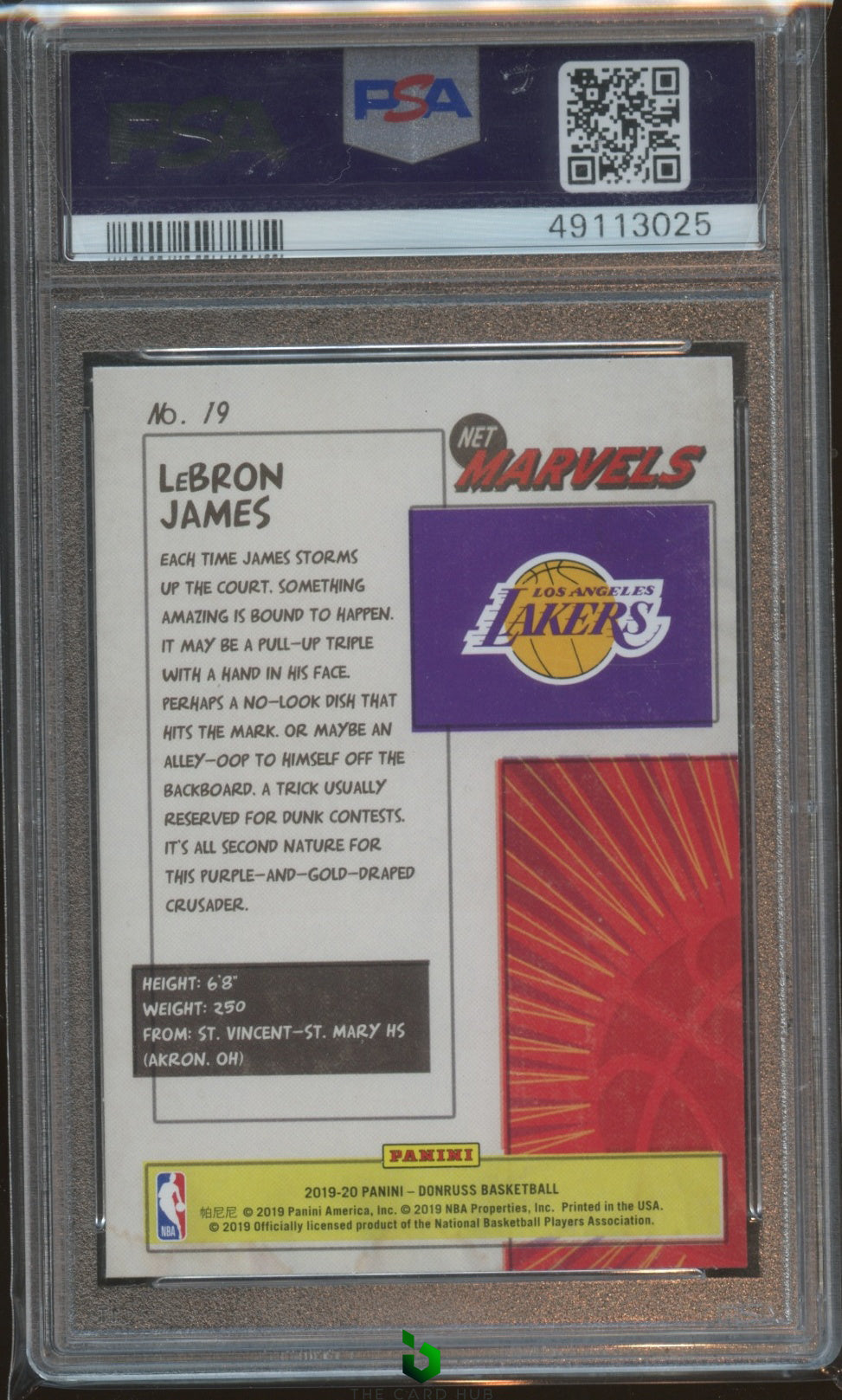 2019-20 Donruss #19 LeBron James Net Marvels PSA 10