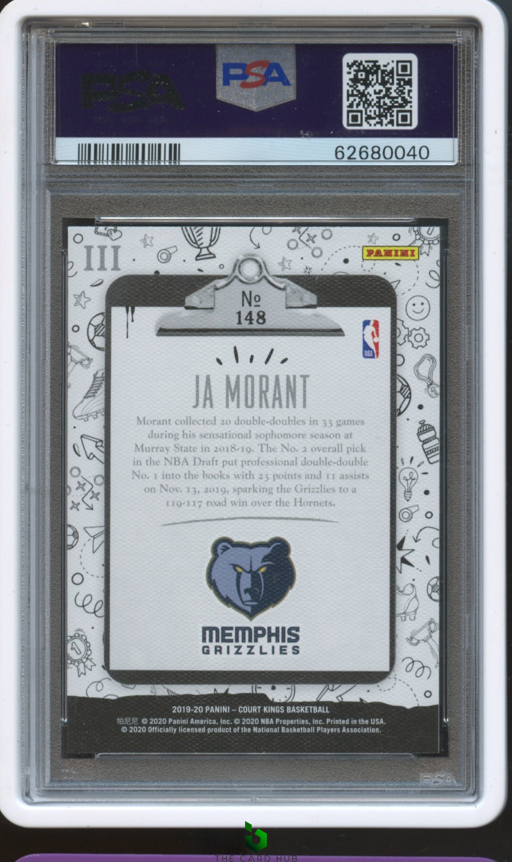 2019 Panini Court Kings #148 Ja Morant Level 2 PSA 10