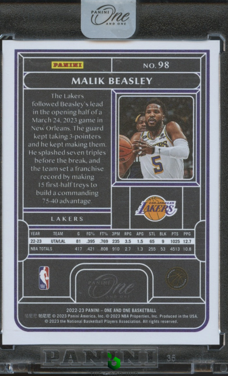 2022-23 Panini One and One: Purple #98 Malik Beasley #/25